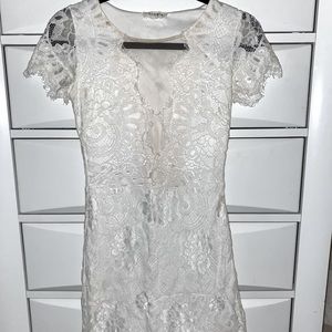 Vici white lace mini dress. Size small. Perfect for bridal party/Bach trip!
